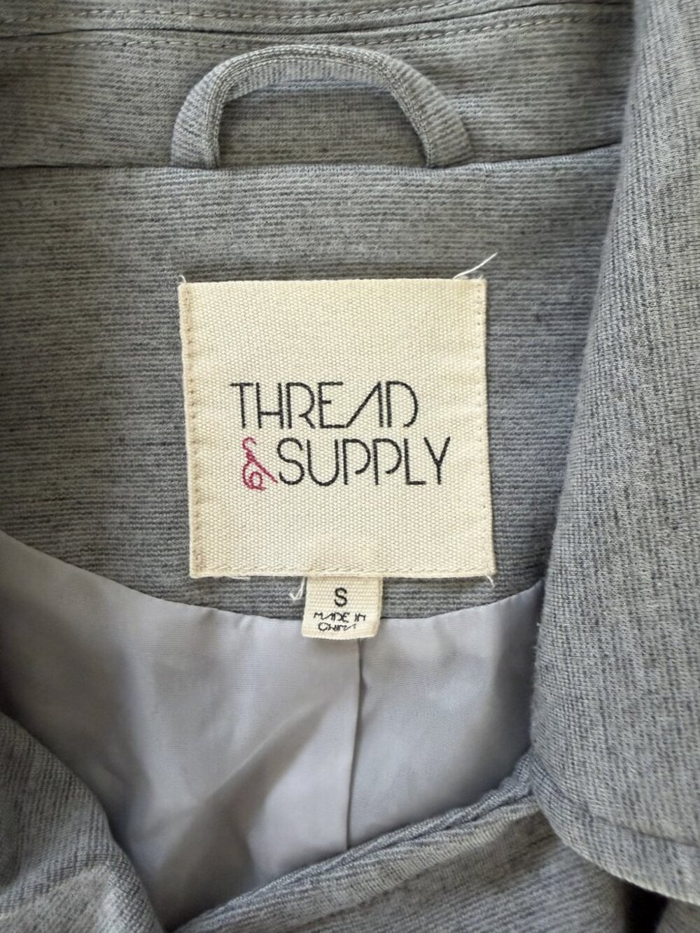 Thread & Supply Moto Jacket Gray Asymmetrical Zip - Picture 3 of 3